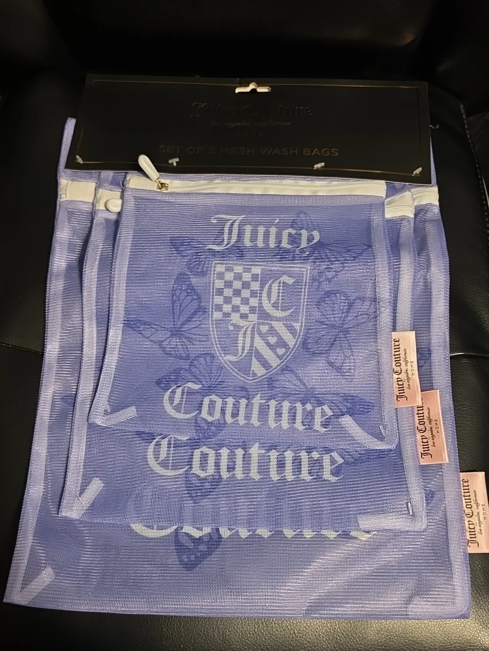 Juicy Couture Lavender Mesh Wash Bag Set